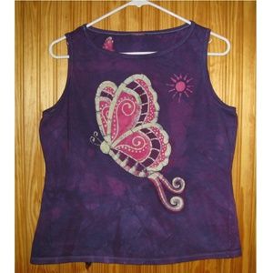 Original butterfly batik tank top